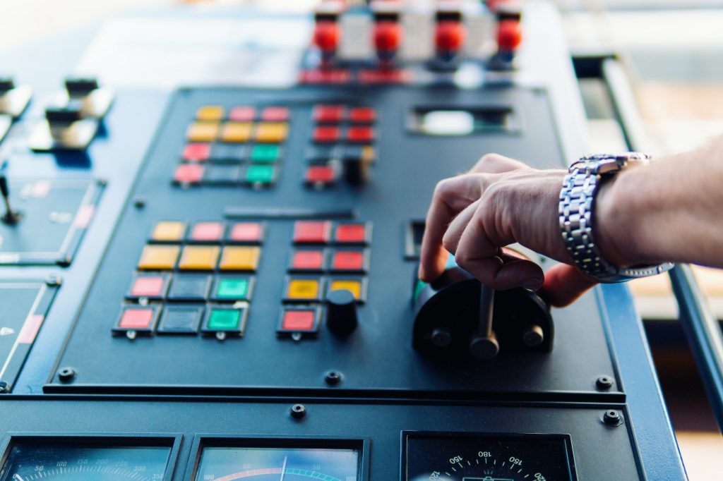 Marine navigational equipment on modern ship or vessel